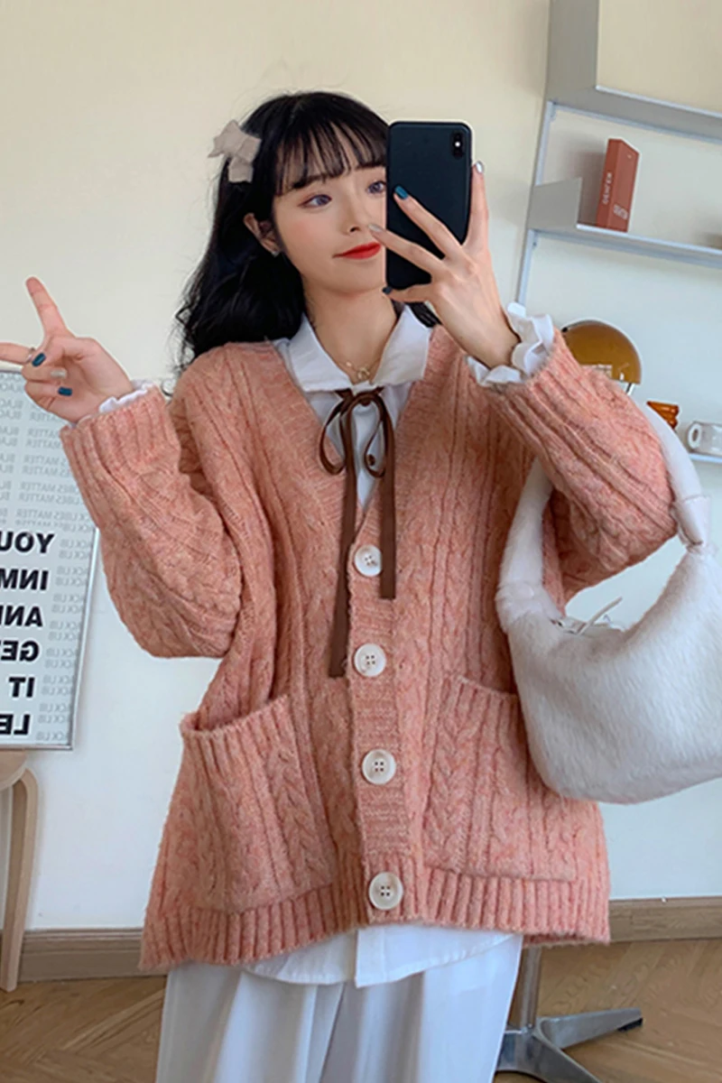 2020 New Autumn/winter Female Brim Cardigan Han Edition Knitting Sweater Long-sleeved Jacket Languid Is Lazy Joker Wind Coat
2020 New Autumn/winter Female Brim Cardigan Han Edition Knitting Sweater Long-sleeved Jacket Languid Is Lazy Joker Wind Coat