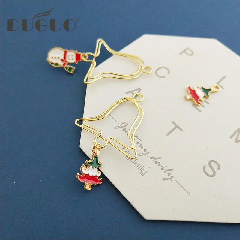 DUGUO Cute Stationery Christmas Elk Paper Clip Hand Book Decoration Bookmark Cute INS Wind Pendant Paper Clip Kawaii Supplies