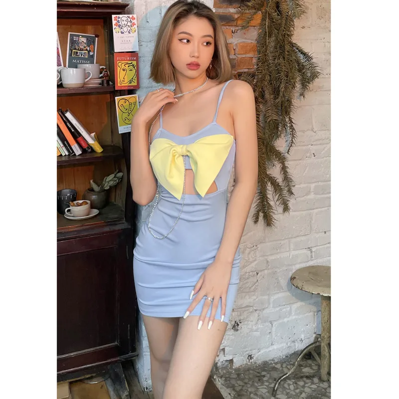 Sexy Bow Spaghetti Strap Bodycon Mini Dresses Women Casual Party Short Fashion Backless Short Dresses Vestido Ins Top
Sexy Bow Spaghetti Strap Bodycon Mini Dresses Women Casual Party Short Fashion Backless Short Dresses Vestido Ins Top