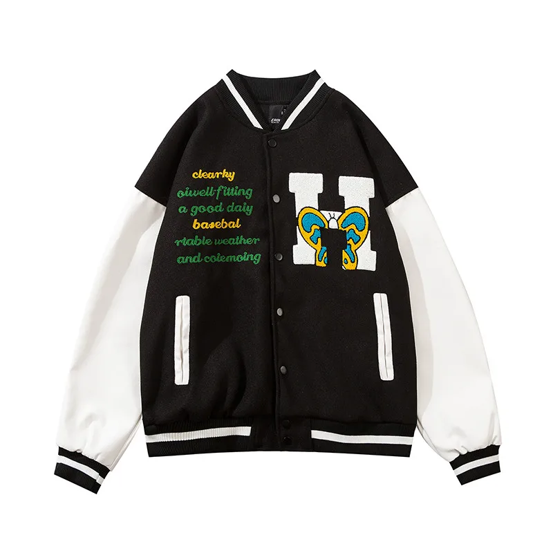 Baseball Jacket Mens Hip Hop Harajuku Streetwear Letter Embroidery Casual Cotton College Bomber Jacket Fashion Men Clothing
Baseball Jacket Mens Hip Hop Harajuku Streetwear Letter Embroidery Casual Cotton College Bomber Jacket Fashion Men Clothing