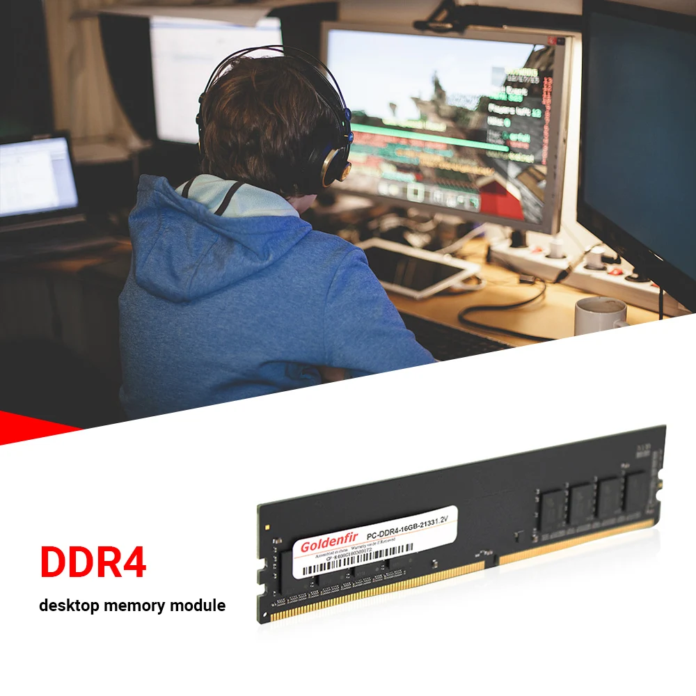 Goldenfir DDR4 Memory RAM 2133/2400MHz 284 Pin Gaming Computer Desktop Memory Non ECC 1.2V 4/8/16GB PC Motherboard DDR4 RAM
Goldenfir DDR4 Memory RAM 2133/2400MHz 284 Pin Gaming Computer Desktop Memory Non ECC 1.2V 4/8/16GB PC Motherboard DDR4 RAM
