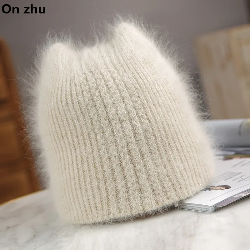 Simple Girl Rabbit fur ear Beanie Hat for Women Knitted AutumnWinter Skullies Warm wool Cap Gorros Female Cap
Simple Girl Rabbit fur ear Beanie Hat for Women Knitted AutumnWinter Skullies Warm wool Cap Gorros Female Cap