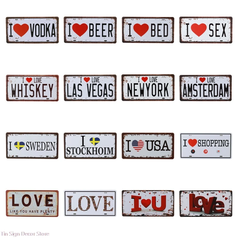 Car License Plate Metal Tin Sign I Love Coffee Beer Beach USA Art Poster Shabby Plaque Iron Poster Pub Wall Stickers
Car License Plate Metal Tin Sign I Love Coffee Beer Beach USA Art Poster Shabby Plaque Iron Poster Pub Wall Stickers