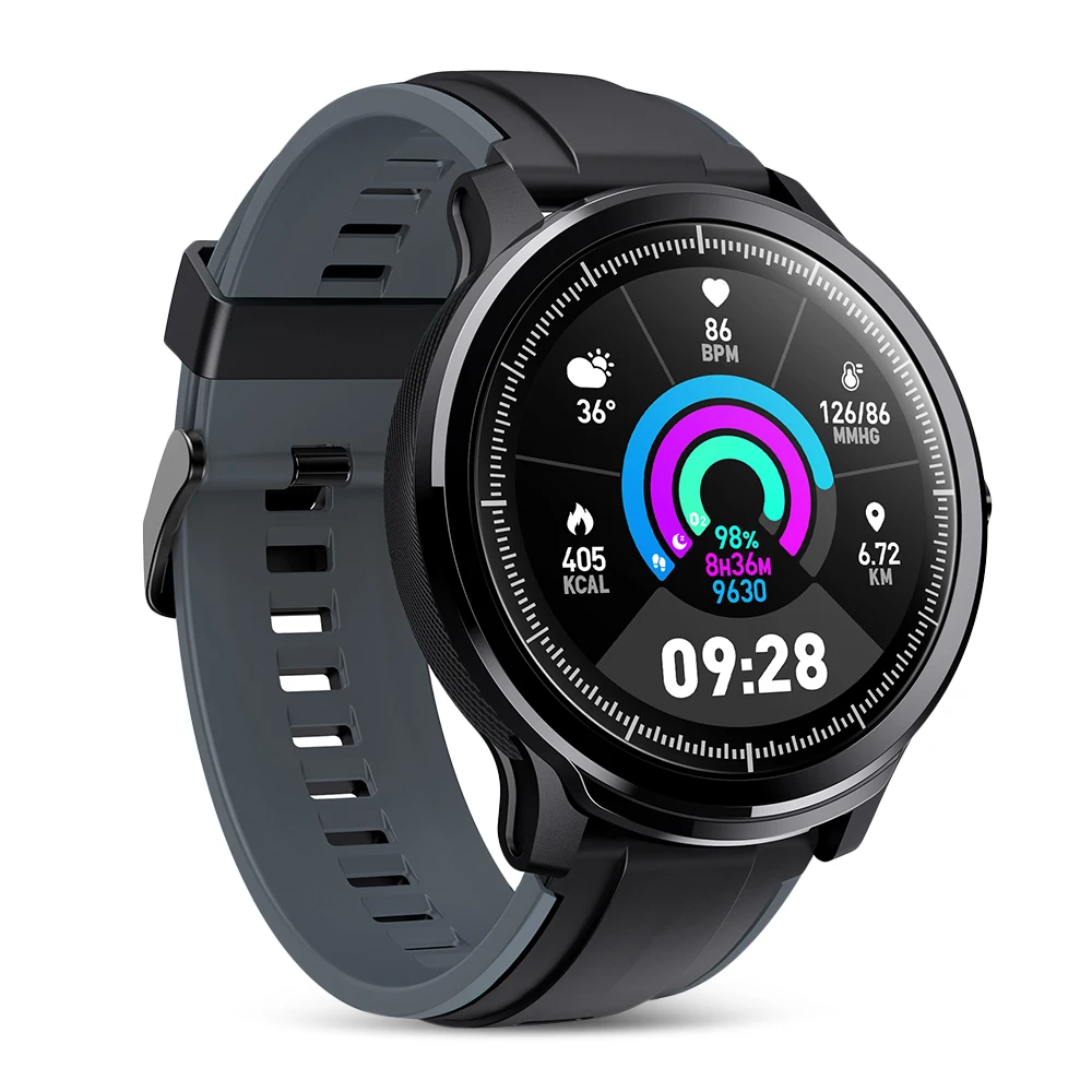 

Probe IP68 Waterproof Smart Watch Full Touch Round Heart Rate Bood Pressure Blood Oxygen Fitness Tracker Smar twatch