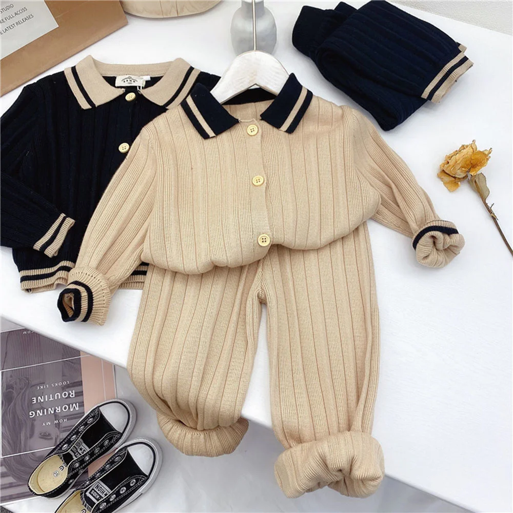 Baby Girls Sweater Suits Korean Style Kids Long Sleeve Knitted Cardigan Tops+Pants 2Pcs Fashion New Children Clothes Sets 2-6Y
Baby Girls Sweater Suits Korean Style Kids Long Sleeve Knitted Cardigan Tops+Pants 2Pcs Fashion New Children Clothes Sets 2-6Y