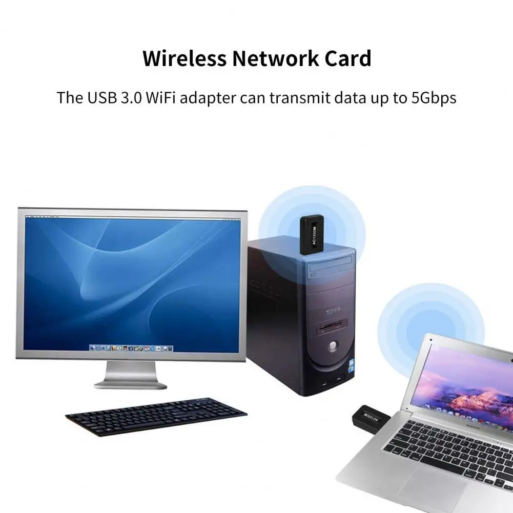 ABS Durable 5Gbps USB3.0 AC WiFi Dongle Adapter Practical USB WiFi Card Fast Speed for PC
ABS Durable 5Gbps USB3.0 AC WiFi Dongle Adapter Practical USB WiFi Card Fast Speed for PC