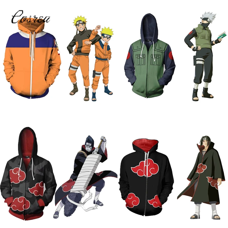 Толстовка Uchiha толстовки для женщин с принтом куртка в стиле аниме Akatsuki Узумаки
