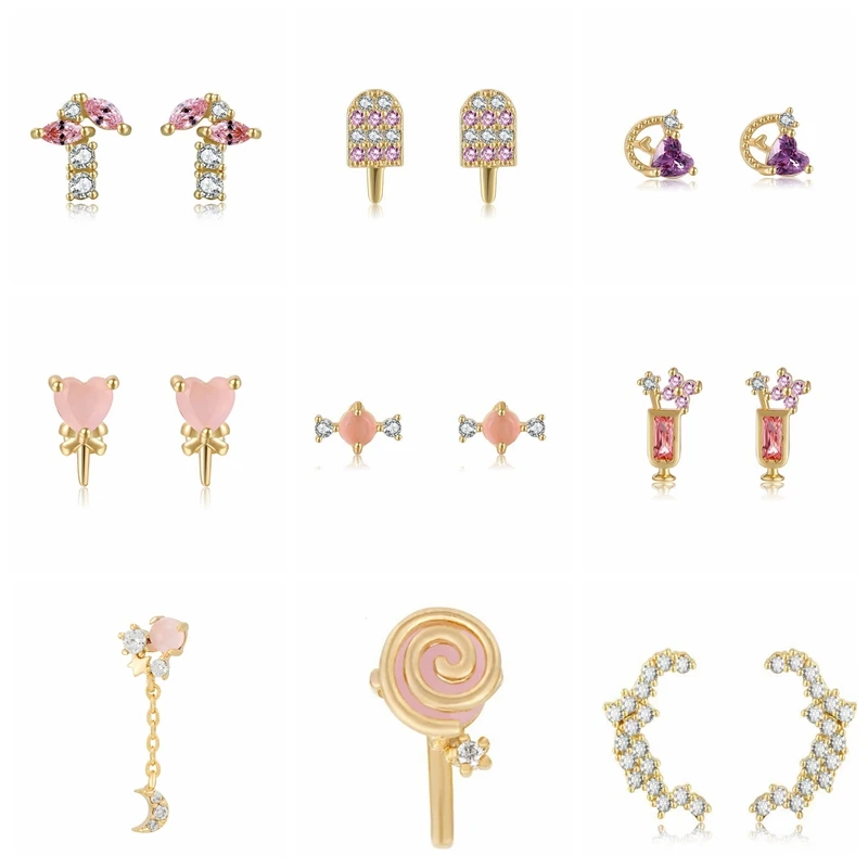 CANNER 2PCS Lovely Ear Bone Piercing Cooper Stud Earrings Summer Delicate Jewelry Ice Cream Prevent Allergies Earrings Bricons
CANNER 2PCS Lovely Ear Bone Piercing Cooper Stud Earrings Summer Delicate Jewelry Ice Cream Prevent Allergies Earrings Bricons