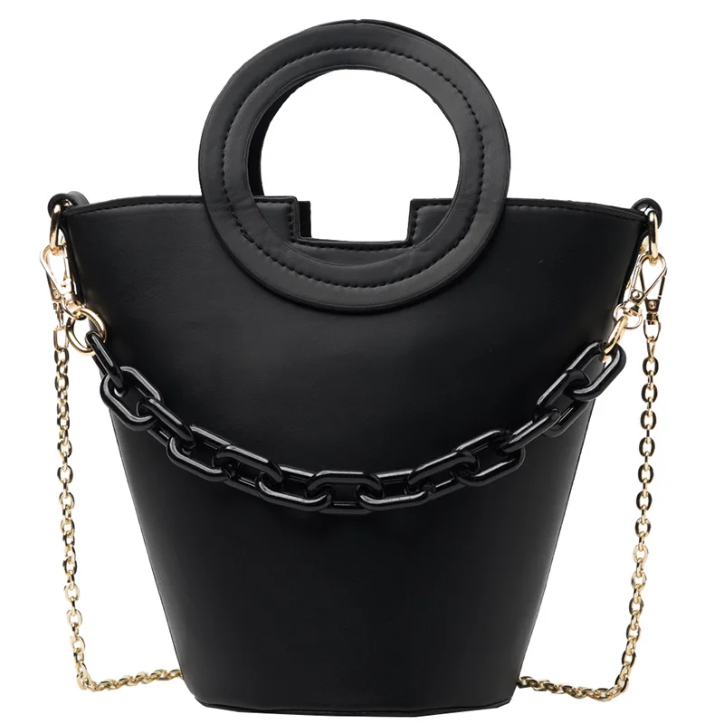 Vintage Chain Tote Bucket Bag 2021 Fashion New High-quality PU Leather Women's Designer Handbag Chain Shoulder Messenger Bag
Vintage Chain Tote Bucket Bag 2021 Fashion New High-quality PU Leather Women's Designer Handbag Chain Shoulder Messenger Bag