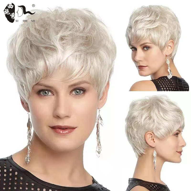 XISHIXIUHAIR Short Straight Wigs for Women Natural Pixie Cut Synthetic Ombre Blonde White Hair Heat Resistant Fibre
XISHIXIUHAIR Short Straight Wigs for Women Natural Pixie Cut Synthetic Ombre Blonde White Hair Heat Resistant Fibre