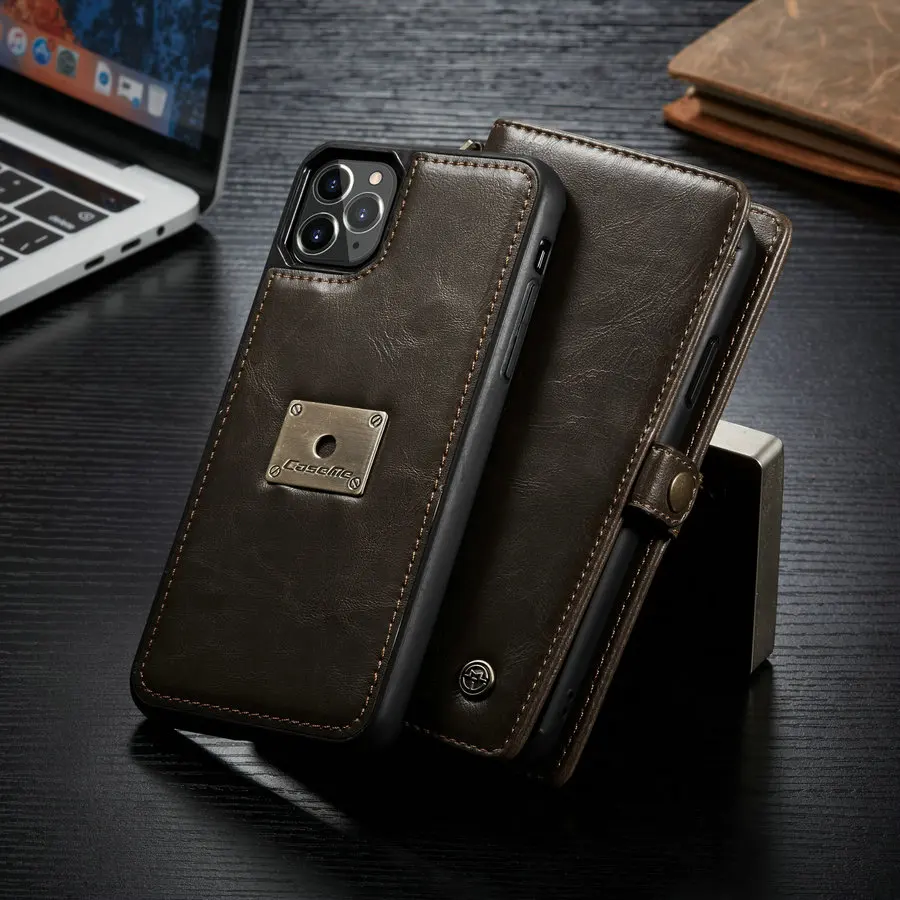 CaseMe для iPhone 11 Pro Max съемный кошелек кожаный все в одном роскошный флип чехол на