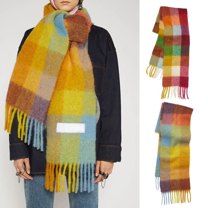 250x35cm Winter Pashmina Long Scarf Multicolor Rainbow Plaid Checkered Printed Fringe Tassels Shawl Wrap Neck Warmer 
250x35cm Winter Pashmina Long Scarf Multicolor Rainbow Plaid Checkered Printed Fringe Tassels Shawl Wrap Neck Warmer