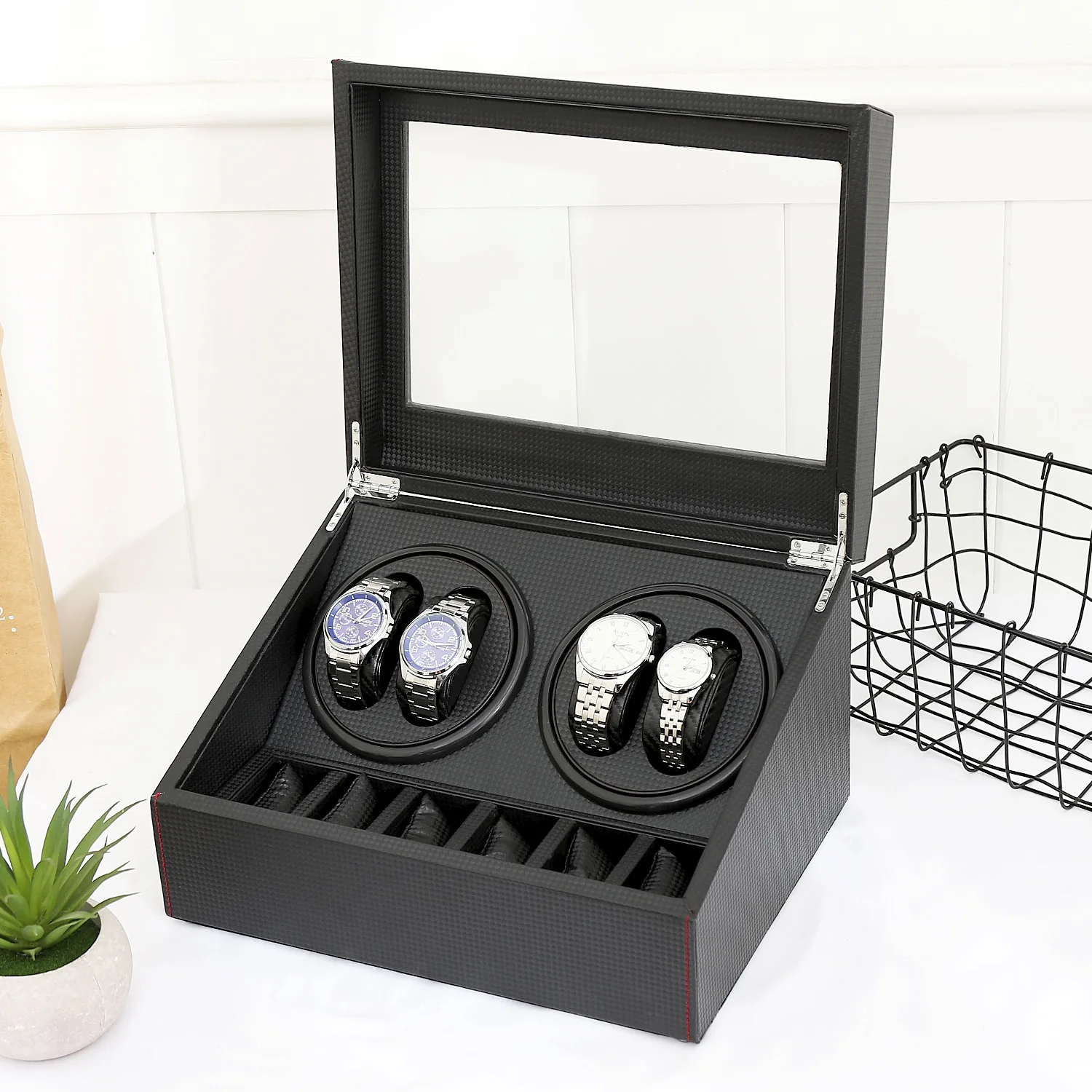 Automatic Watch Winders Box Rotator Watchwinder Carbon Fiber Watch Cabinet Organizer Luxury Mute Winding Storage Display Boxes
Automatic Watch Winders Box Rotator Watchwinder Carbon Fiber Watch Cabinet Organizer Luxury Mute Winding Storage Display Boxes