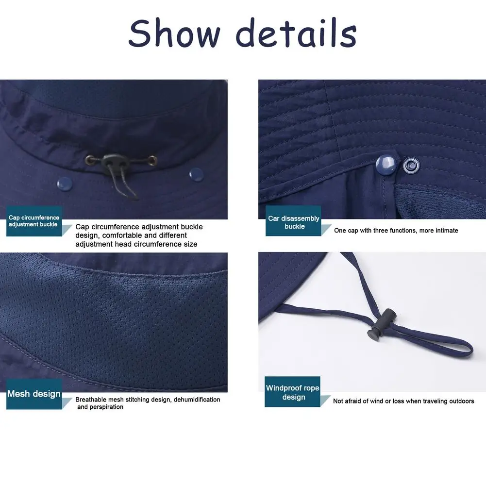 Sun Hat For Man Sunhat Summer Outdoor Quick-drying Sunscreen Fisherman Bucket Hats Fishing Breathable Sun Hats Female Face Mask
Sun Hat For Man Sunhat Summer Outdoor Quick-drying Sunscreen Fisherman Bucket Hats Fishing Breathable Sun Hats Female Face Mask