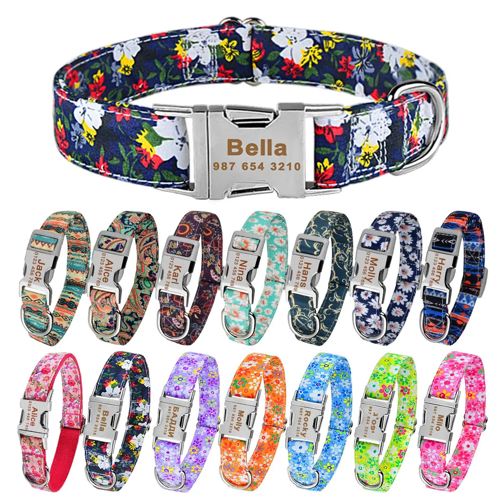 Adjustable Nylon Engraved Dog Collar Personalized Name Dog Collar Flower Custom Dog Collar Unisex Small Large Dog Product Tag
Adjustable Nylon Engraved Dog Collar Personalized Name Dog Collar Flower Custom Dog Collar Unisex Small Large Dog Product Tag