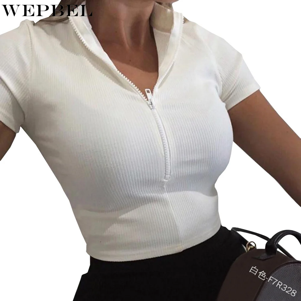 Mandylandy Women Sexy Skinny Zipper Shirt Crop Top Lady Elegant Short Sleeve Deep V Neck Slim Fit Short T-shirt
Mandylandy Women Sexy Skinny Zipper Shirt Crop Top Lady Elegant Short Sleeve Deep V Neck Slim Fit Short T-shirt