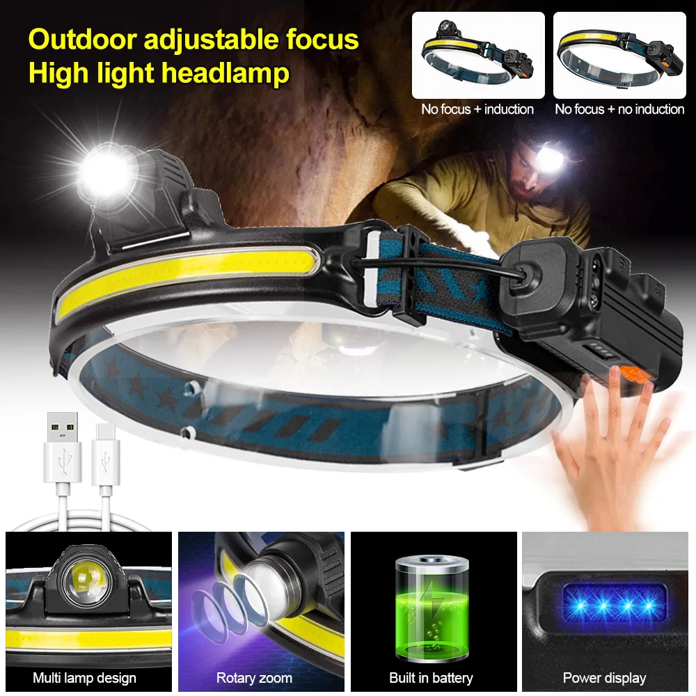 Headlight LED Smart Sensor Healamp USB Rechargeable Fishing Strong Light Inspection Headlight Lithium Battery Warning Head Torch
Headlight LED Smart Sensor Healamp USB Rechargeable Fishing Strong Light Inspection Headlight Lithium Battery Warning Head Torch