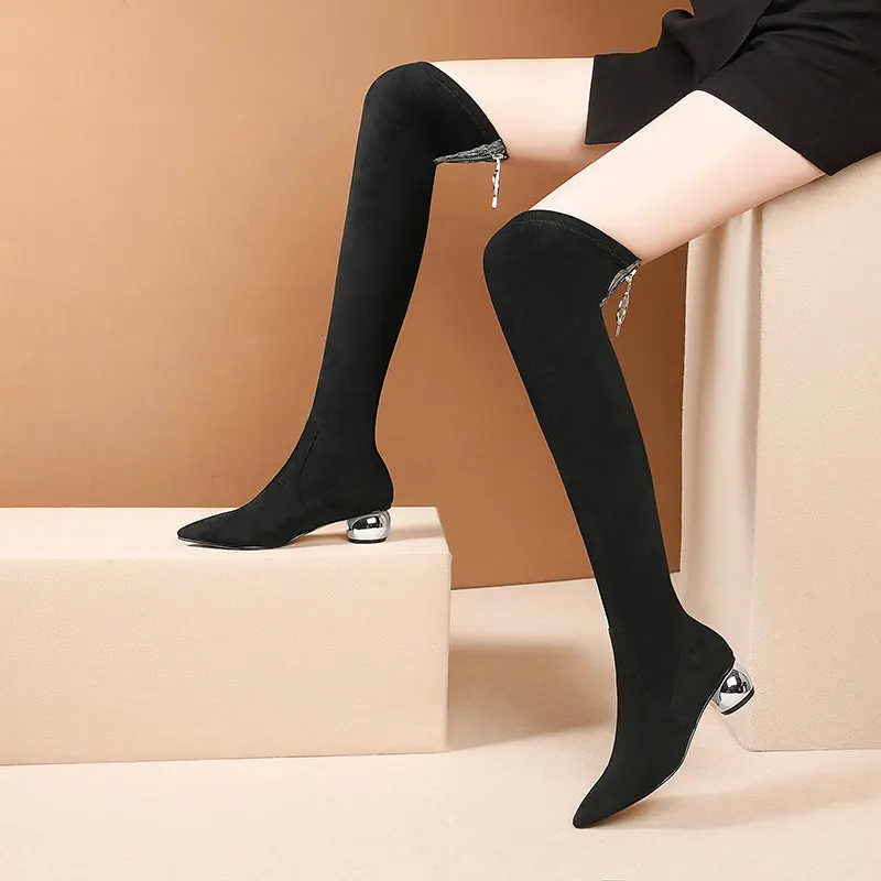 Knitting Women Over The Knee Boots Med Heel Women Shoes Sexy Pointed Toe Autumn Winter Long Boots Size 34-42
Knitting Women Over The Knee Boots Med Heel Women Shoes Sexy Pointed Toe Autumn Winter Long Boots Size 34-42