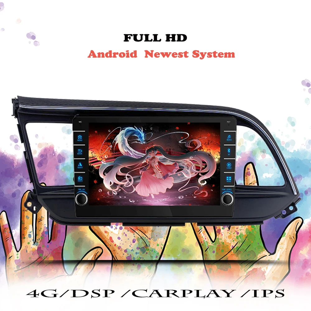 Автомагнитола на Android 10 0 для Hyundai Elantra 2018 2019 2020 мультимедийный видеоплеер
