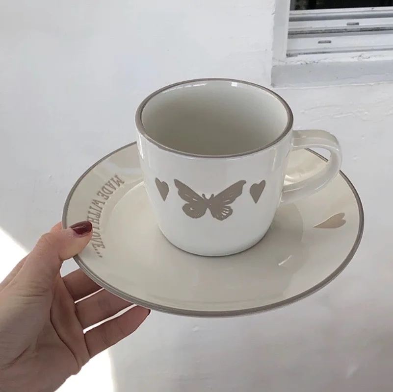 Coffee Cup Saucer Set Décorations Milk Western Dinner Plate Home Furnishing Nordic Butterfly Tumbler And Mugs Thick Ceramic
Coffee Cup Saucer Set Décorations Milk Western Dinner Plate Home Furnishing Nordic Butterfly Tumbler And Mugs Thick Ceramic