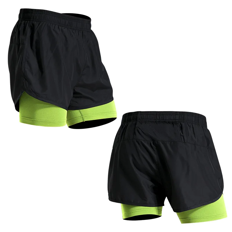 

Мужские шорты для бега 2 в 1, быстросохнущие спортивные шорты с длинной подкладкой, тренировочные шорты для бега, тренажерного зала