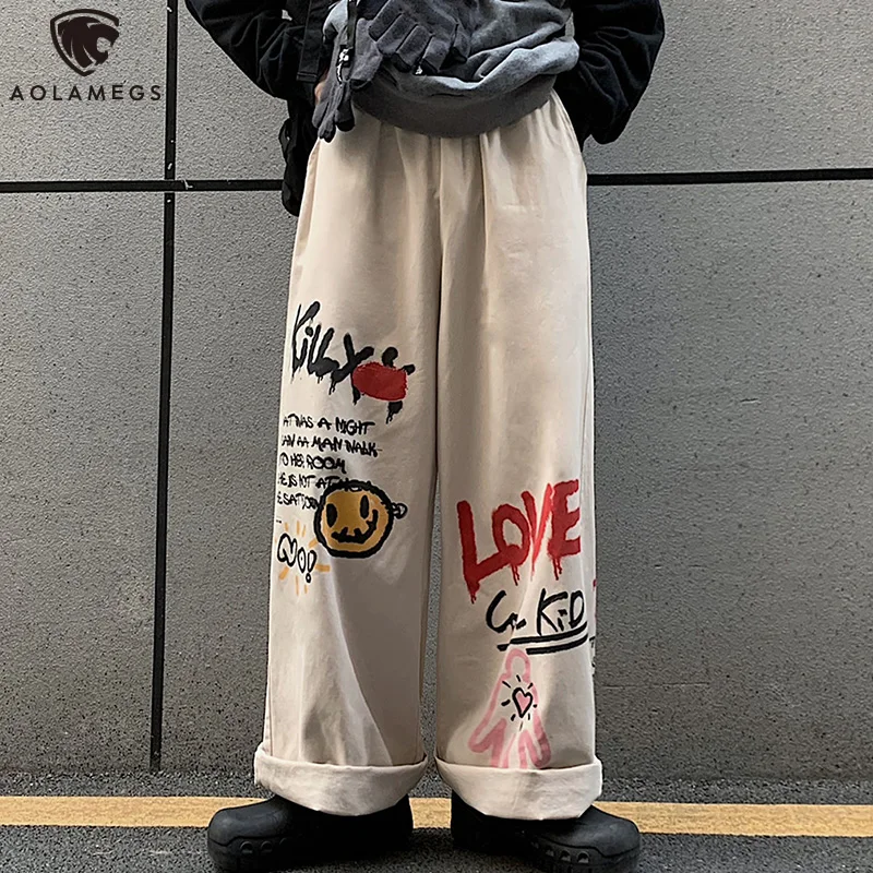 Aolamegs Pants Men Hip Hop Graffiti Streetwear Couple Casual Cargo Pants High Street Harajuku Japanese Retro Straight Sweatpants
Aolamegs Pants Men Hip Hop Graffiti Streetwear Couple Casual Cargo Pants High Street Harajuku Japanese Retro Straight Sweatpants