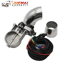 JUEMAI Car Exhaust Pipe Sports Car Sound Modified Valve Electronic Switch Button Control Dia 51/60/63/76mm Universal Muffler