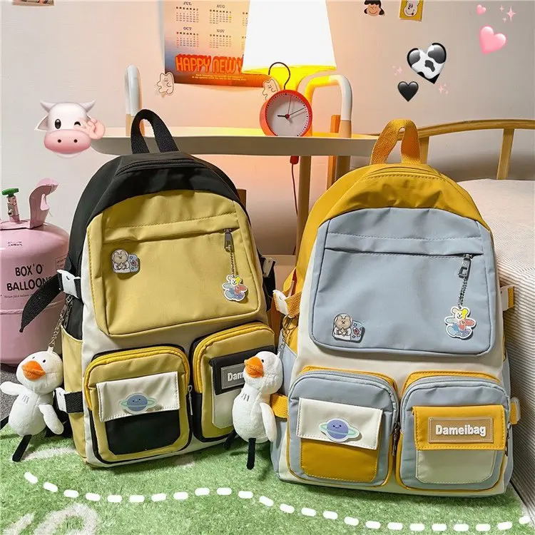 Multi-pocket Backpack For Women Waterproof Nylon Patchwork Backpacks For Teenage Girl School Bag Hit Colour Student Book Bag New
Multi-pocket Backpack For Women Waterproof Nylon Patchwork Backpacks For Teenage Girl School Bag Hit Colour Student Book Bag New
