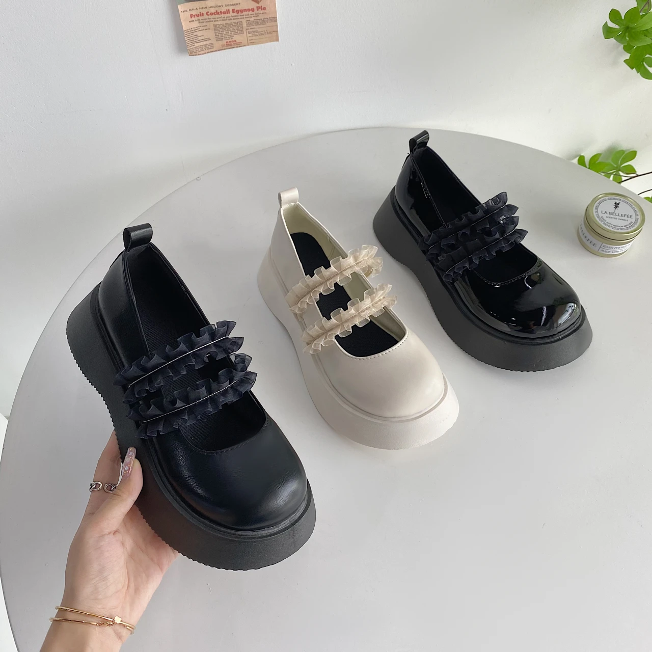 Black Leather Shoes Women 2021 New High Heels Thick Bottom Retro Mary Jane Lace Women's Shoes Lolita Shoes Women
Black Leather Shoes Women 2021 New High Heels Thick Bottom Retro Mary Jane Lace Women's Shoes Lolita Shoes Women