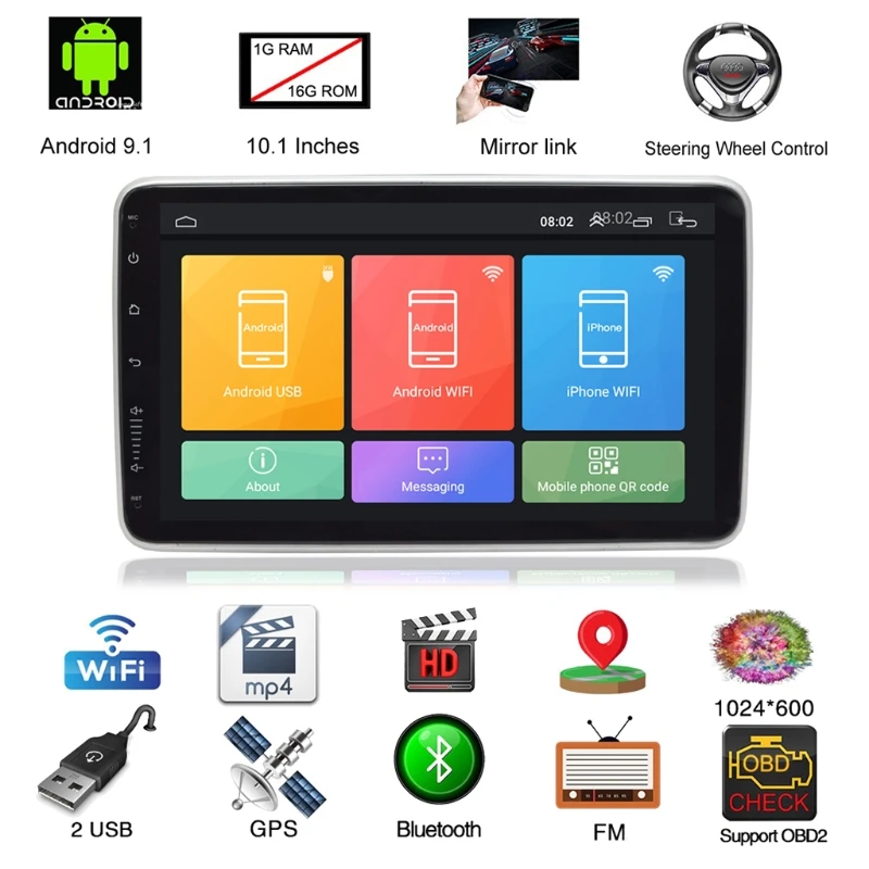 M68B Universal 1 Din Car Multimedia Player 10.1 inch Touch Screen Autoradio Stereo Video GPS WiFi Auto Radio Backup Camera MP5
M68B Universal 1 Din Car Multimedia Player 10.1 inch Touch Screen Autoradio Stereo Video GPS WiFi Auto Radio Backup Camera MP5