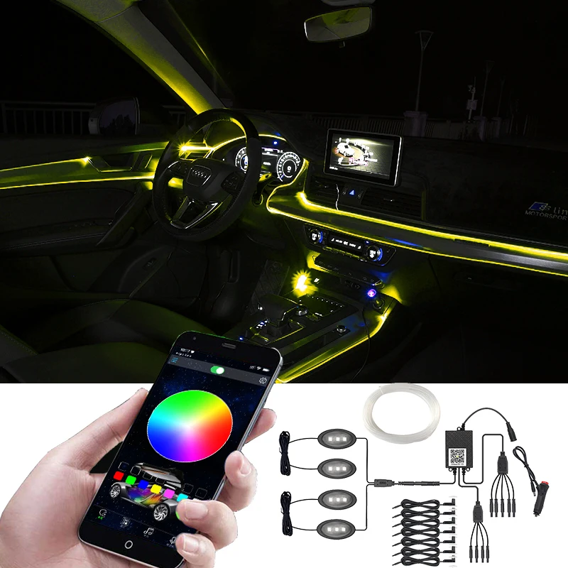 Backlight Auto Foot Center Console Door Decorative Lights Led Car Interior Ambient Atmosphere Mood Light RGB App Music Control
Backlight Auto Foot Center Console Door Decorative Lights Led Car Interior Ambient Atmosphere Mood Light RGB App Music Control