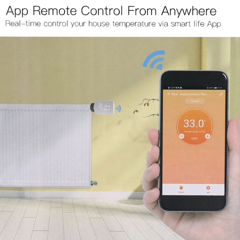 Wifi TUYA Zigbee3.0 TRV Thermostat Thermostatic Radiator Actuator Remote Control 425D
Wifi TUYA Zigbee3.0 TRV Thermostat Thermostatic Radiator Actuator Remote Control 425D