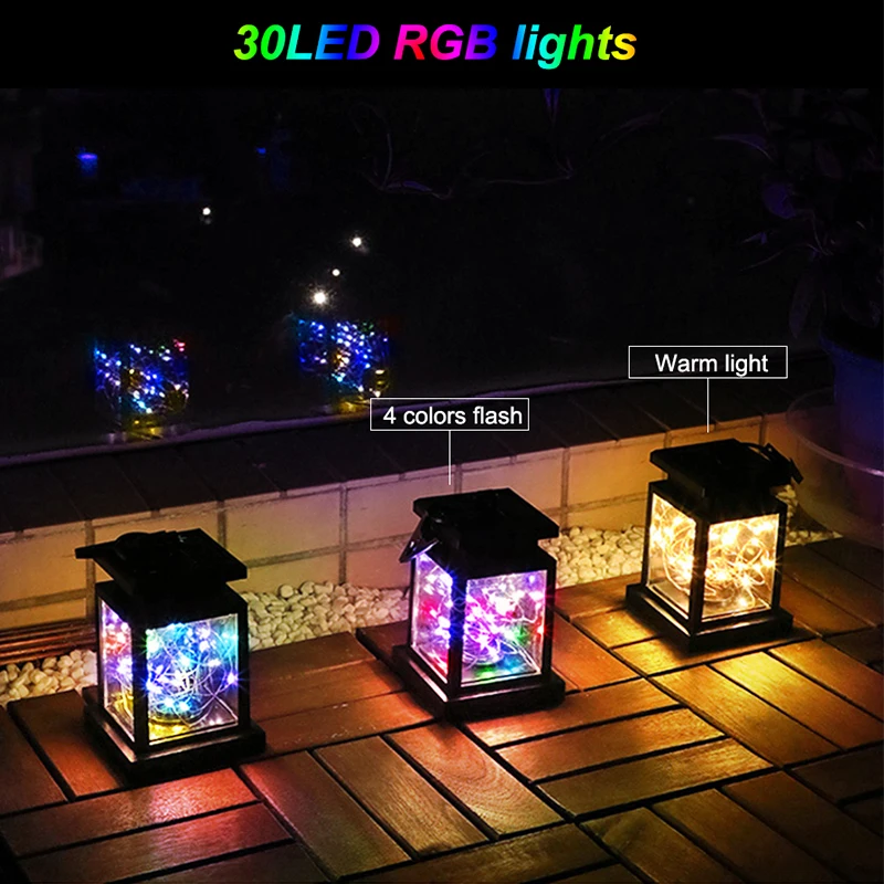 Solar Lantern Waterproof Hanging Solar Light Outdoor RGB/Warm White LED Security Night Lights String for Garden Patio Decoration
Solar Lantern Waterproof Hanging Solar Light Outdoor RGB/Warm White LED Security Night Lights String for Garden Patio Decoration