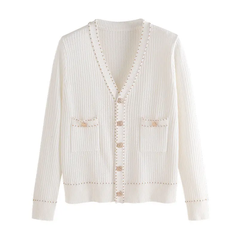 New V-Neck Sweater Women's Autumn Coat with Loose Knit Cardigan
New V-Neck Sweater Women's Autumn Coat with Loose Knit Cardigan