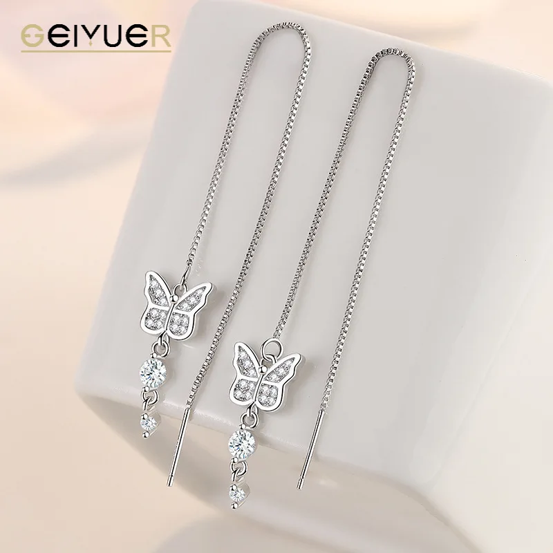 925 Sterling Silver Butterfly Earrings for Women Diamond Trendy Drop Ear Studs Pendant Girl Gift Ear Jewelry Bridal Accessories
925 Sterling Silver Butterfly Earrings for Women Diamond Trendy Drop Ear Studs Pendant Girl Gift Ear Jewelry Bridal Accessories