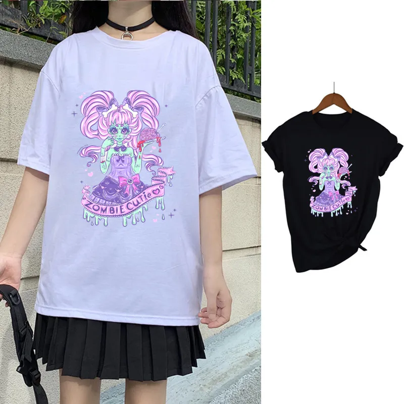Pastel Goth Girl With Horn Print Women T Shirts Summer Casual Short Sleeve Shirt Harajuku Female T-shirt Cute Cartoon Clothes
Pastel Goth Girl With Horn Print Women T Shirts Summer Casual Short Sleeve Shirt Harajuku Female T-shirt Cute Cartoon Clothes
