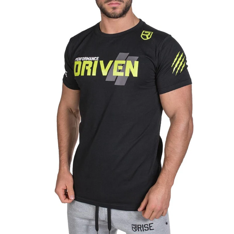 Мужская брендовая футболка для спортзала фитнеса бодибилдинга тонкая летняя