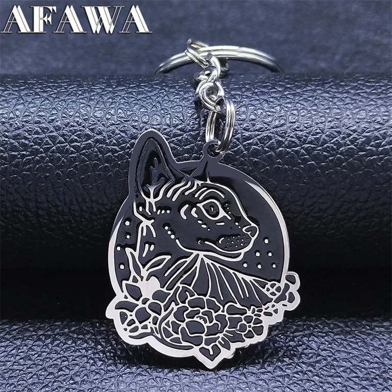 2022 Animal Canadian Hairless Cat Keychain Women/Men Silver Color Flower Key Accessories Jewelry porte clef mignon K3714S02
2022 Animal Canadian Hairless Cat Keychain Women/Men Silver Color Flower Key Accessories Jewelry porte clef mignon K3714S02