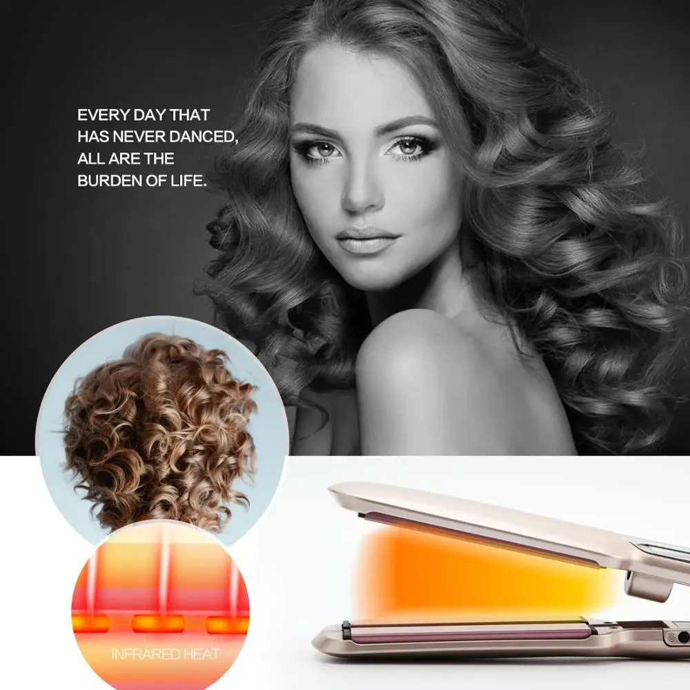 Electric Hair Straightening Flat Iron Infrared Fast Heating Professional Care Ceramic Hair Straightener Hair Smooth Styling Tool
Electric Hair Straightening Flat Iron Infrared Fast Heating Professional Care Ceramic Hair Straightener Hair Smooth Styling Tool
