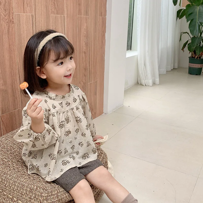 2021 Spring Autumn 1-6 Years Child Crew-Neck Flower Print Kids Baby Girl Linen Cotton Blouses Toddler Girl Puff Sleeve Top
2021 Spring Autumn 1-6 Years Child Crew-Neck Flower Print Kids Baby Girl Linen Cotton Blouses Toddler Girl Puff Sleeve Top