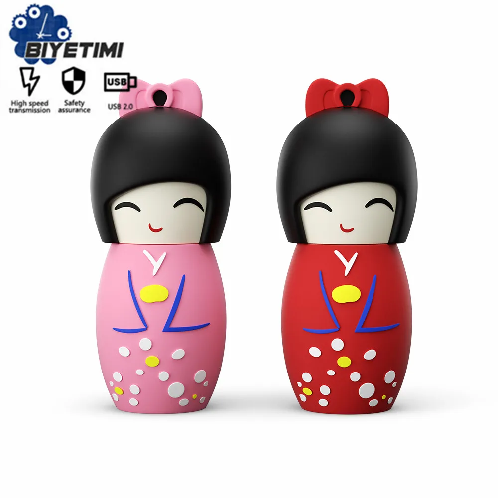 

USB-флеш-накопитель Biyetimi в виде японского кимоно, куклы, otg 2,0, флешка 64 ГБ, флэш-накопитель пител, 32 ГБ, 16 ГБ, 128 ГБ, флеш-накопитель