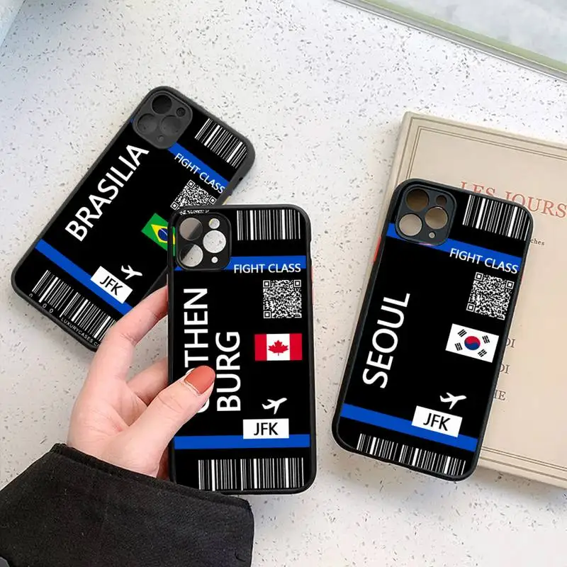 Ticket label Retro Code flag travel Phone Case Matte Transparent for iPhone 7 8 11 12 s mini pro X XS XR MAX Plus cover funda
Ticket label Retro Code flag travel Phone Case Matte Transparent for iPhone 7 8 11 12 s mini pro X XS XR MAX Plus cover funda