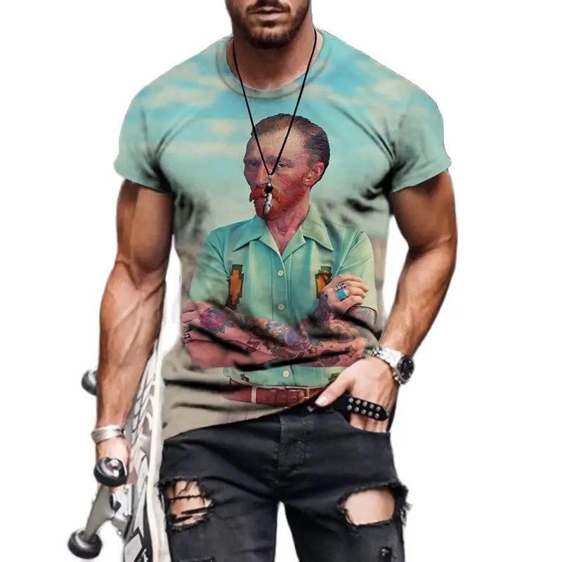 Summer 3d printed t-shirt art men's oil painting short-sleeved world famous fashion men's casual t-shirt
Summer 3d printed t-shirt art men's oil painting short-sleeved world famous fashion men's casual t-shirt