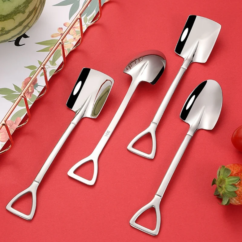 12PCS Creative 304 Stainless Steel Spade Spoon Cake Dessert Spoon Watermelon Spoon Coffee Stirring Spoon
12PCS Creative 304 Stainless Steel Spade Spoon Cake Dessert Spoon Watermelon Spoon Coffee Stirring Spoon