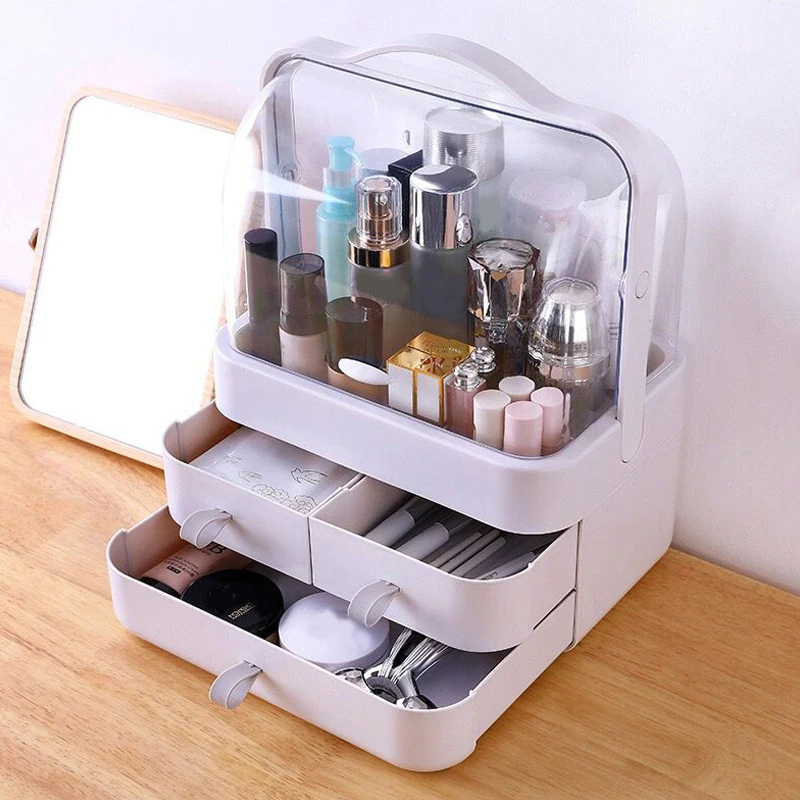 1Pc Large-capacity Cosmetic Storage Box Box Storage Box Drawer Storage Box Dustproof Design Makeup Brush Storage Handle Design
1Pc Large-capacity Cosmetic Storage Box Box Storage Box Drawer Storage Box Dustproof Design Makeup Brush Storage Handle Design