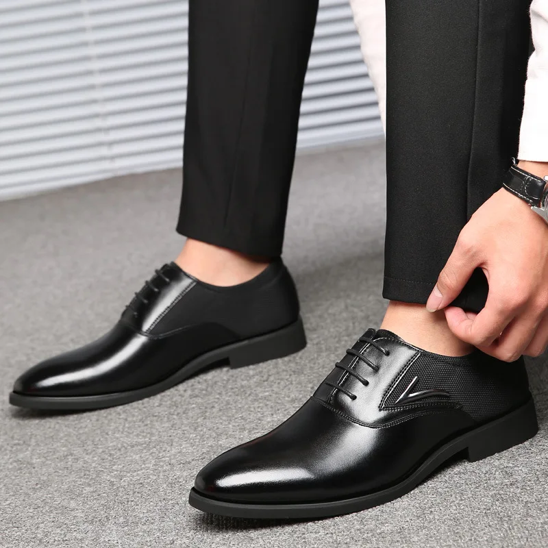 Plus Size 38-48 Men Leather Dress Shoes Pointed Toe Business Formal Men Office Shoes Lace Up Black Brown Oxford Shoes For Men
Plus Size 38-48 Men Leather Dress Shoes Pointed Toe Business Formal Men Office Shoes Lace Up Black Brown Oxford Shoes For Men