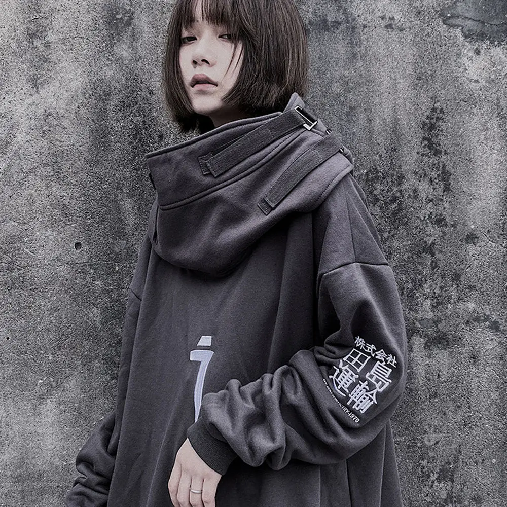 Japanese Harajuku Hoodie Women Autumn High Neck Fish Mouth Pullover Black Gothic Streetwear Sweatshirts Oversized Long Hooded
Japanese Harajuku Hoodie Women Autumn High Neck Fish Mouth Pullover Black Gothic Streetwear Sweatshirts Oversized Long Hooded