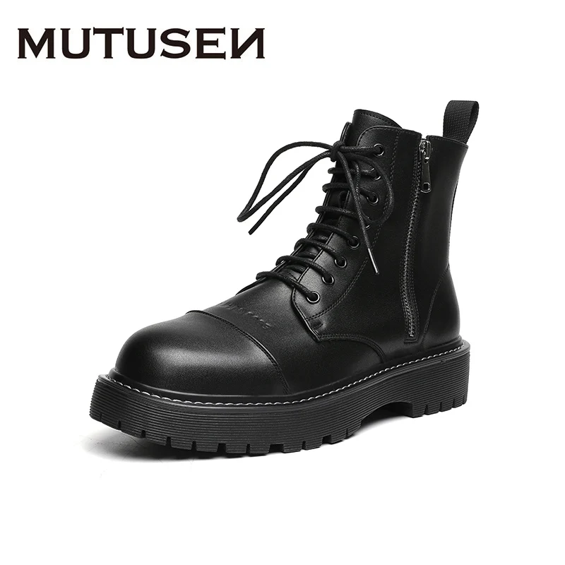 High Top Men Shoes Fashion Leather Boots Man Chunky Ankle Boots Zipper Motorcycle Boots Male Autumn Shoes Punk Botas hombre
High Top Men Shoes Fashion Leather Boots Man Chunky Ankle Boots Zipper Motorcycle Boots Male Autumn Shoes Punk Botas hombre