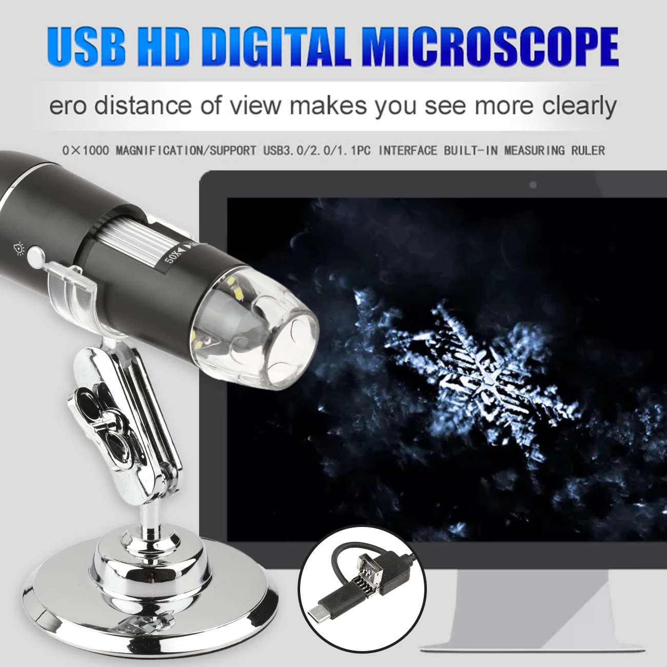 1600X Digital Camera Microscope USB Portable Electronic Microscope For Soldering LED Magnifier For Cell Phone Repair Accessories
1600X Digital Camera Microscope USB Portable Electronic Microscope For Soldering LED Magnifier For Cell Phone Repair Accessories