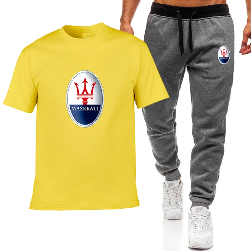 2021 popular new Maserati car logo printed pure cotton men's T-shirt + Sports length pants Set high quality Tshirt sport running 
2021 popular new Maserati car logo printed pure cotton men's T-shirt + Sports length pants Set high quality Tshirt sport running